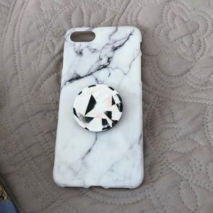 iPhone 8 Marble case with popsocket